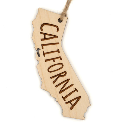 California State Shape Wood Ornament