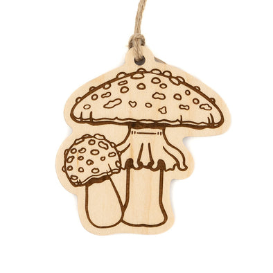 Fly Agaric Mushroom Wood Ornament