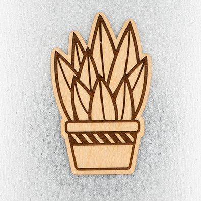 Aloe Succulent Wood Magnet