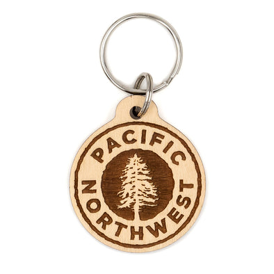 Pacific Northwest Tree Wood Keychain