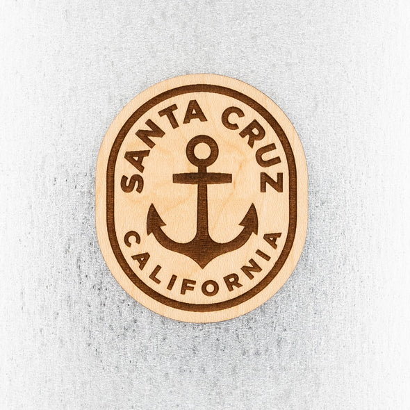 Santa Cruz Anchor Wood Magnet
