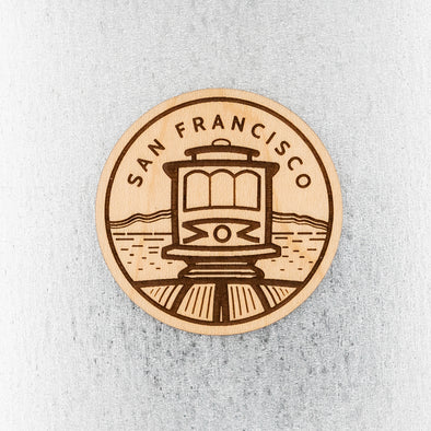 San Francisco Trolley Wood Magnet