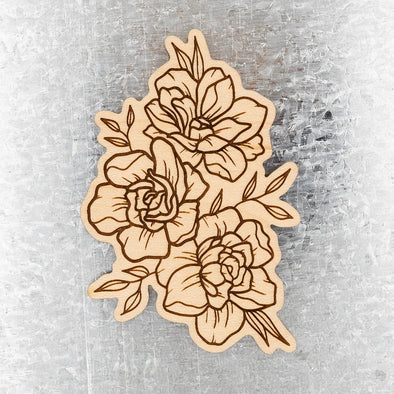 Floral Wood Magnet