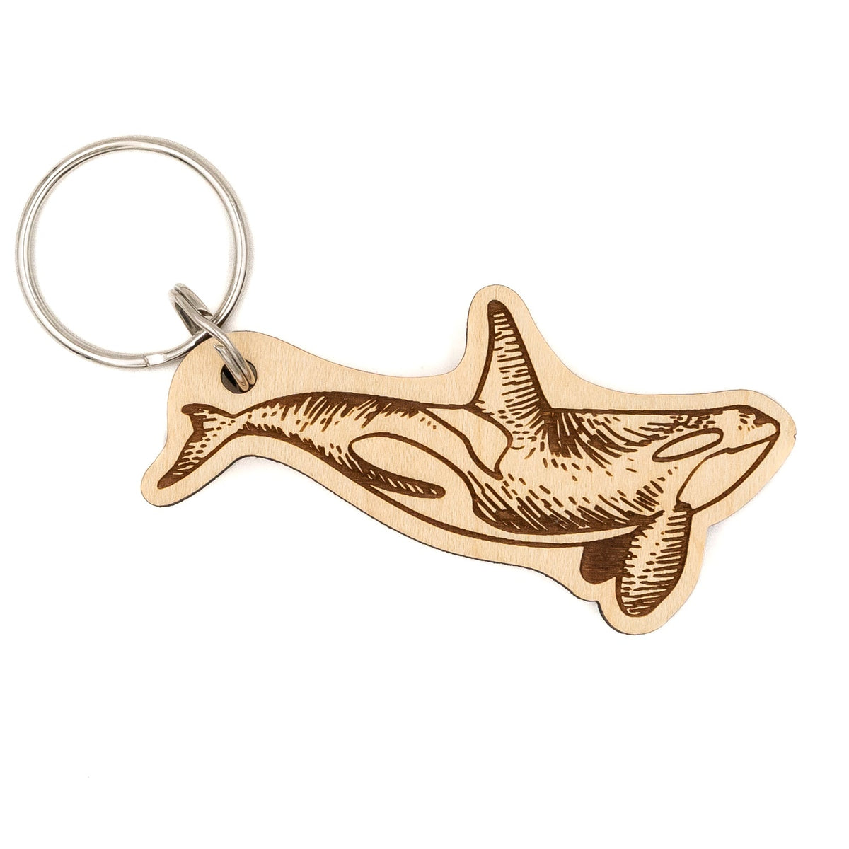 Orca Wood Keychain – Steamer Lane Design