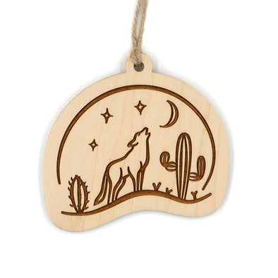 Howlin Coyote Wood Ornament