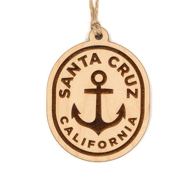 Santa Cruz Anchor Wood Ornament