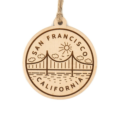 San Francisco Bridge Wood Ornament