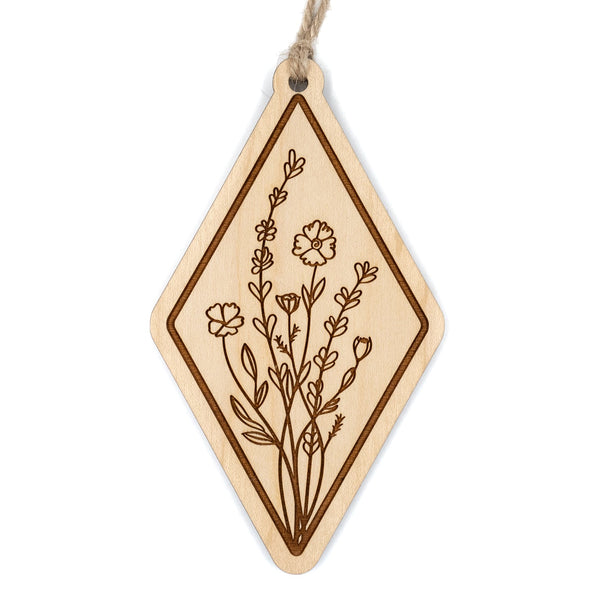 Wildflower Wood Ornament