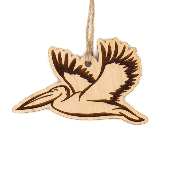 Pelican Wood Ornament