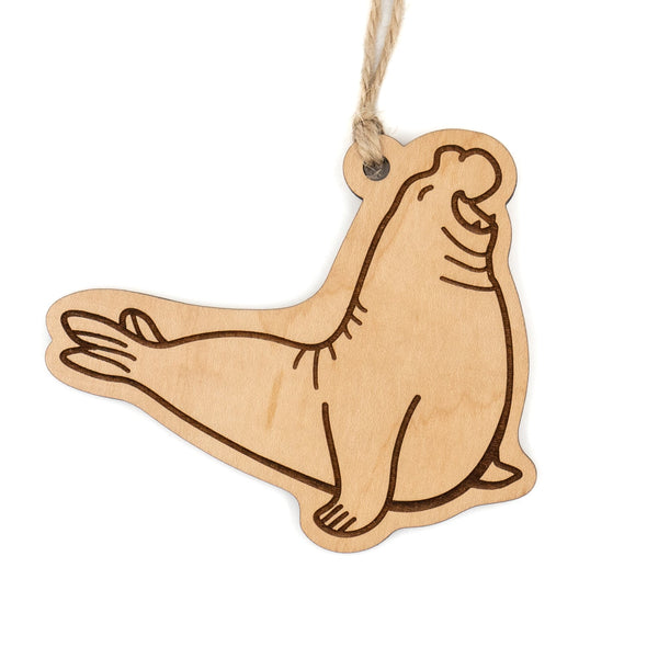 Elephant Seal Wood Ornament