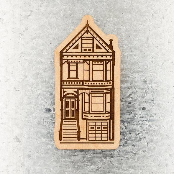 Victorian House Wood Magnet