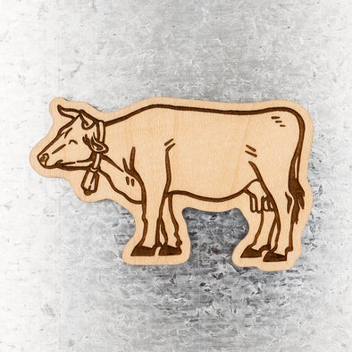 Cow Wood Magnet