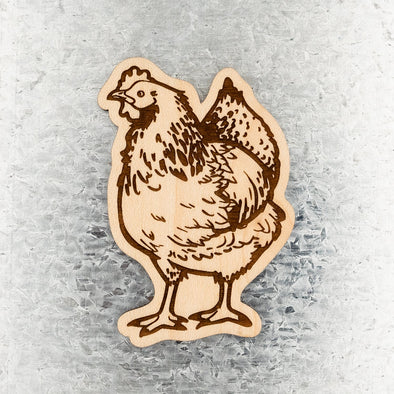 Chicken Wood Magnet