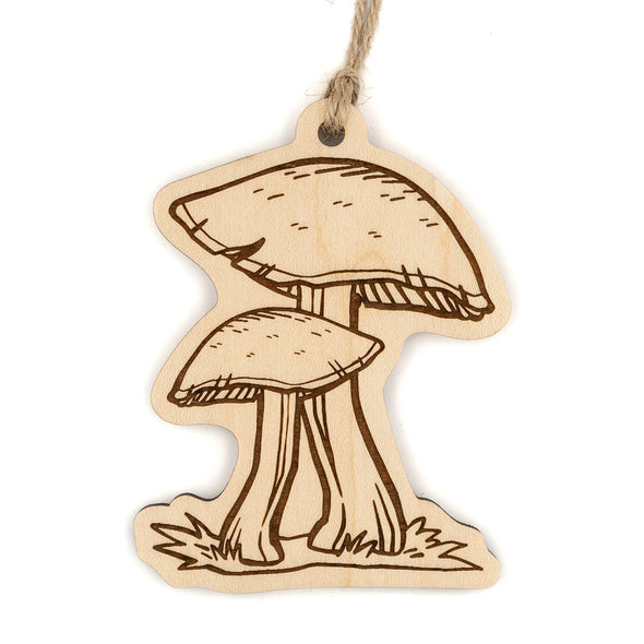 Garden Mushroom Wood Ornament