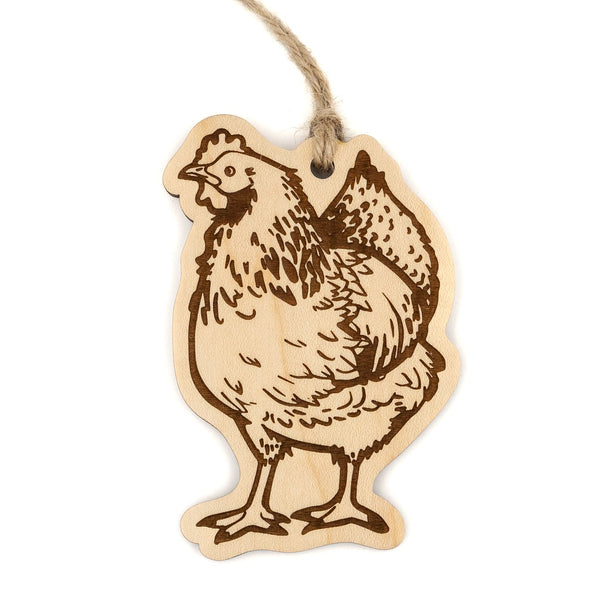 Chicken Wood Ornament