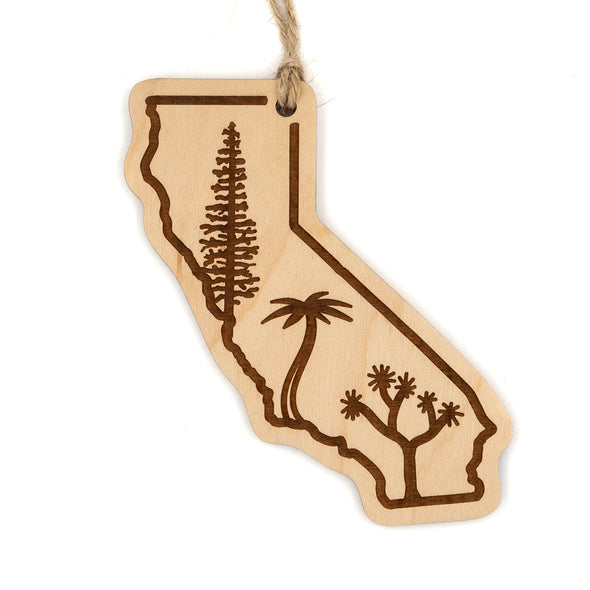 California Trees Wood Ornament