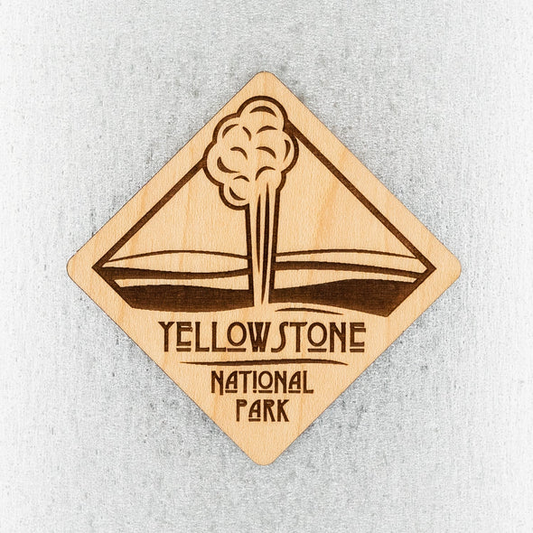 Yellowstone National Park Wood Magnet