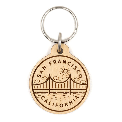 San Francisco Bridge Wood Keychain