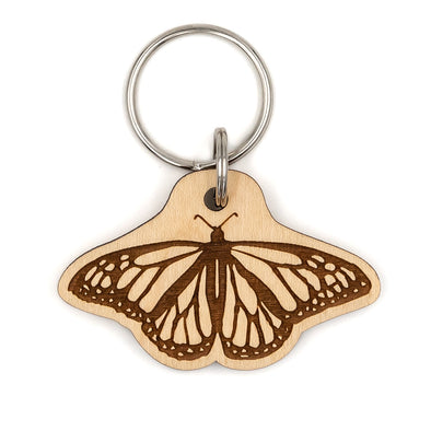 Monarch Butterfly Wood Keychain