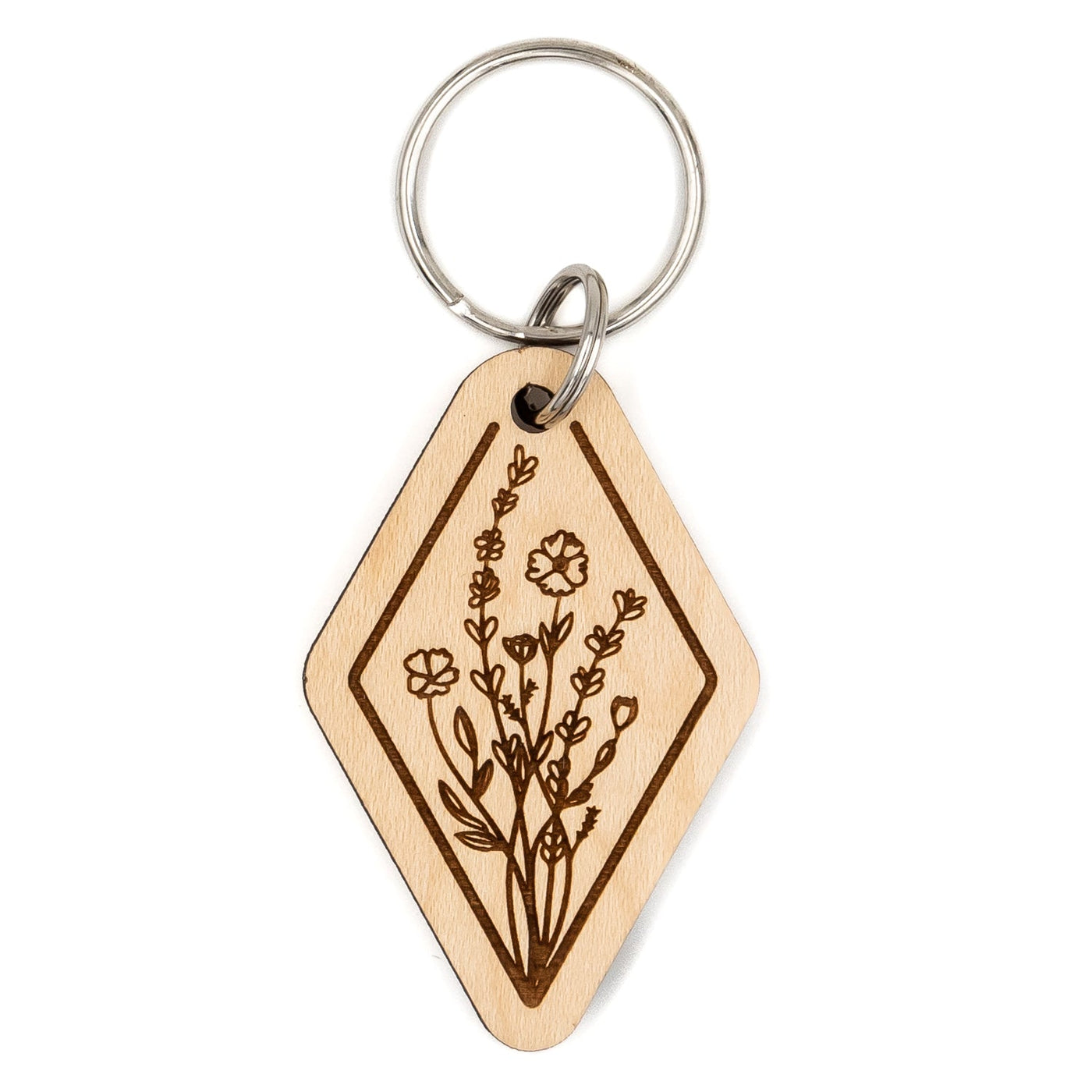 Woodspring Keychains Wildflower Wood Keychain – Steamer Lane Design