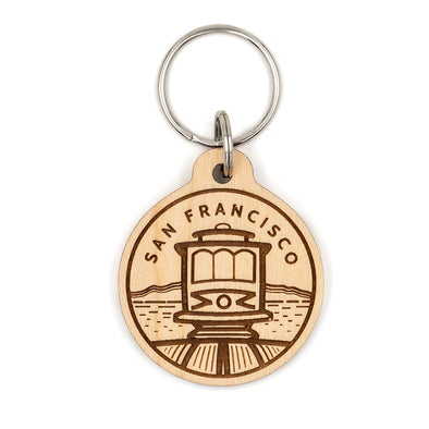 San Francisco Trolley Wood Keychain
