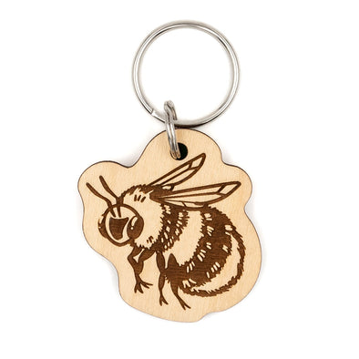 Bee Wood Keychain
