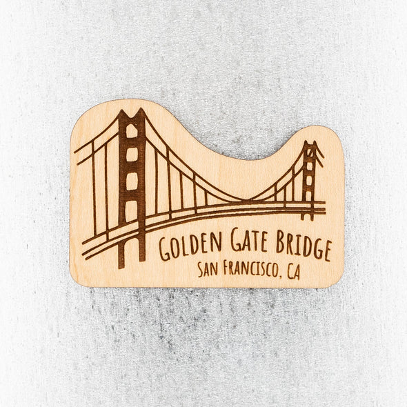Golden Gate Bridge Rectangle Wood Magnet