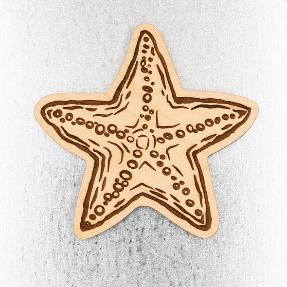 Starfish Wood Magnet