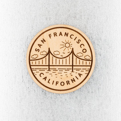 San Francisco Bridge Wood Magnet