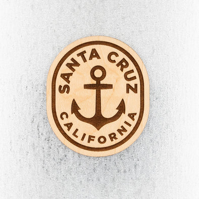 Santa Cruz Anchor Wood Magnet