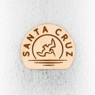 Santa Cruz Pelican Wood Magnet