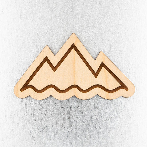 Mountains and Waves Wood Magnet