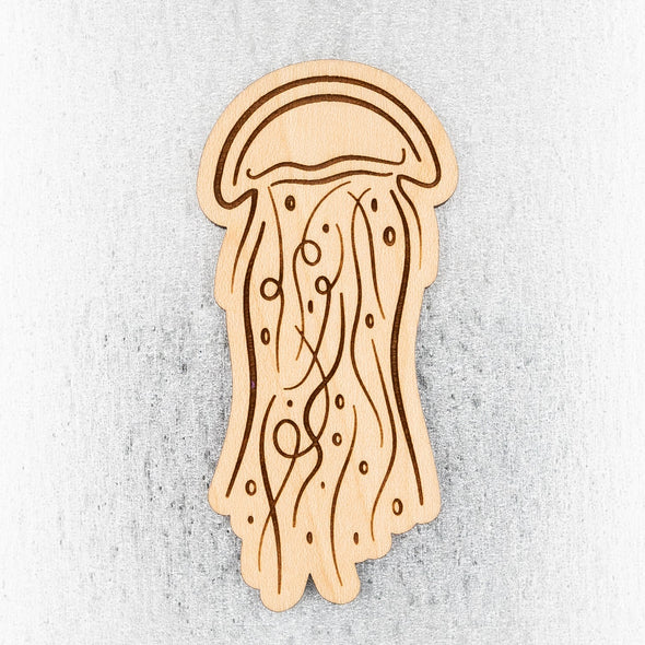 Jellyfish Wood Magnet