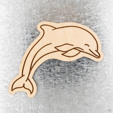 Dolphin Wood Magnet