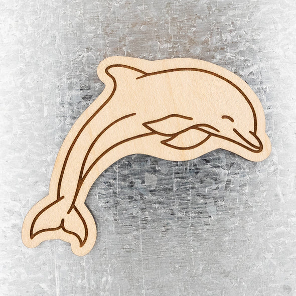 Dolphin Wood Magnet